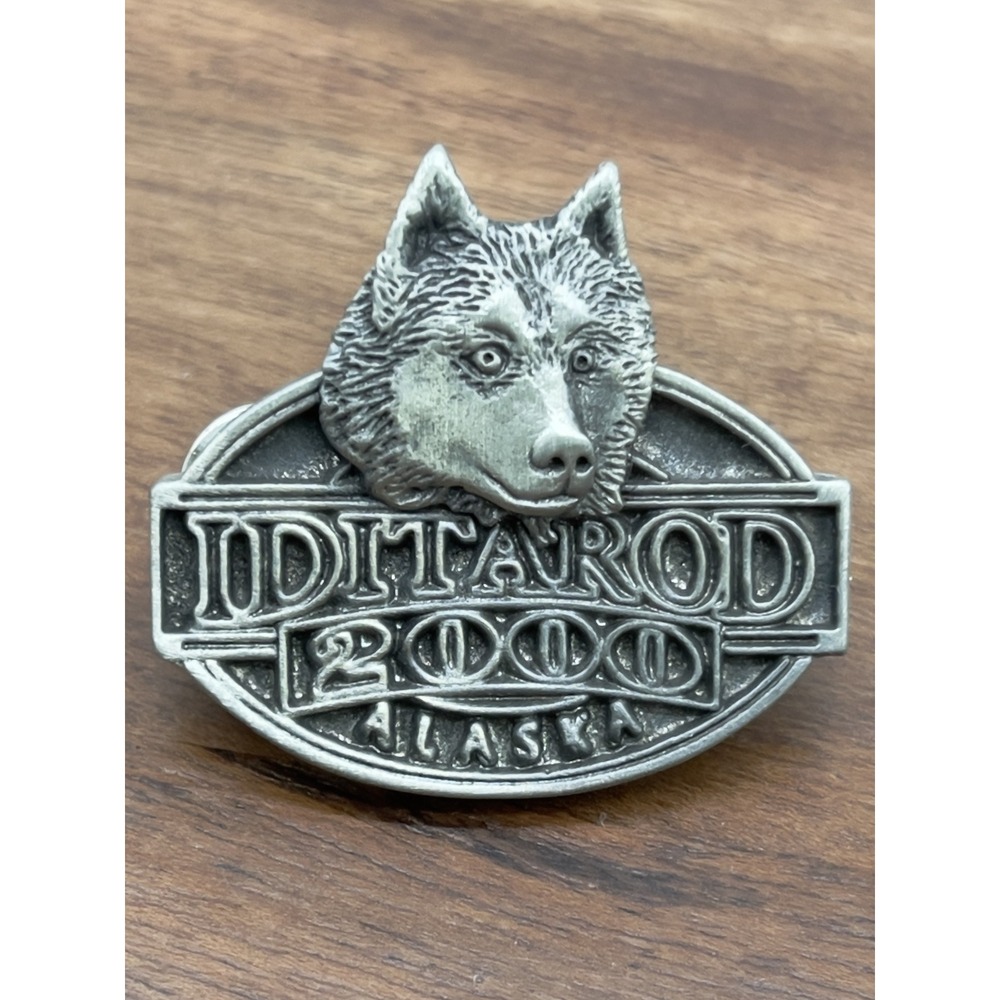 Vintage 2000 Iditarod Pin Lapel Hat Pin Pewter Husky Alaska Souvenir Dog Race